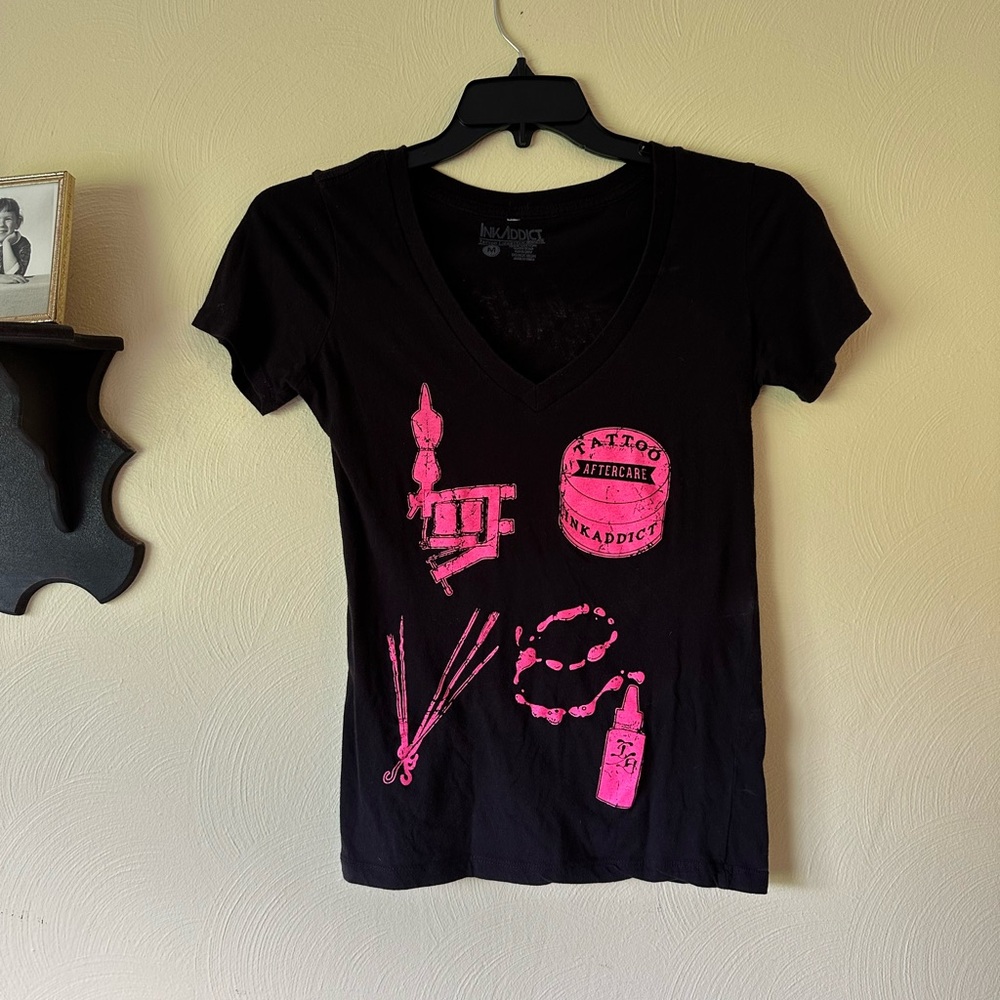Black and Pink Graphic Tee